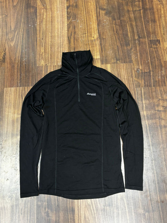 Pure Merino Zip Longsleeve von Bergans (M / L Herren) schwarz