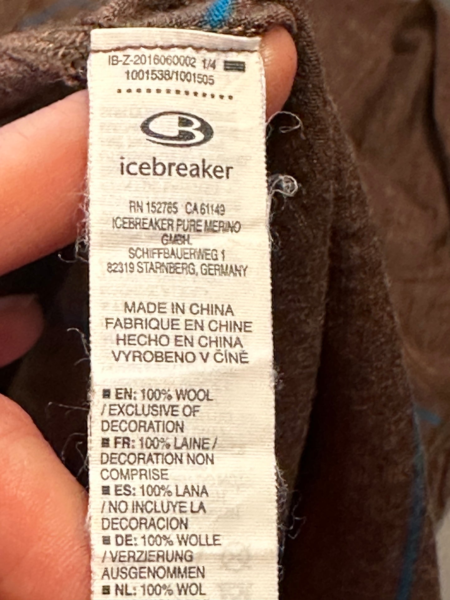 100% Merino Longsleeve Icebreaker 200 (L Herren) braun gestreift