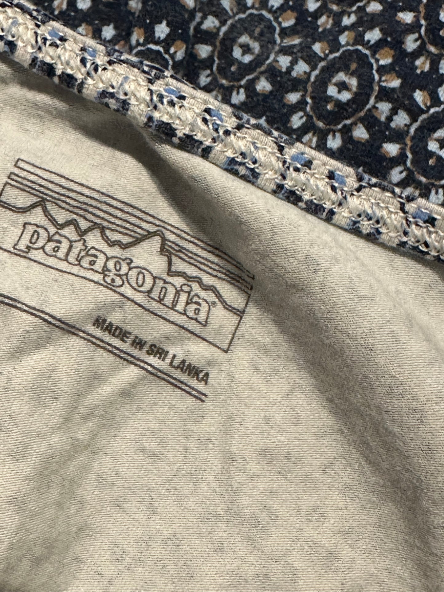 Kleid Patagonia Baumwolle (Größe S :36 ) Muster weiß marineblau