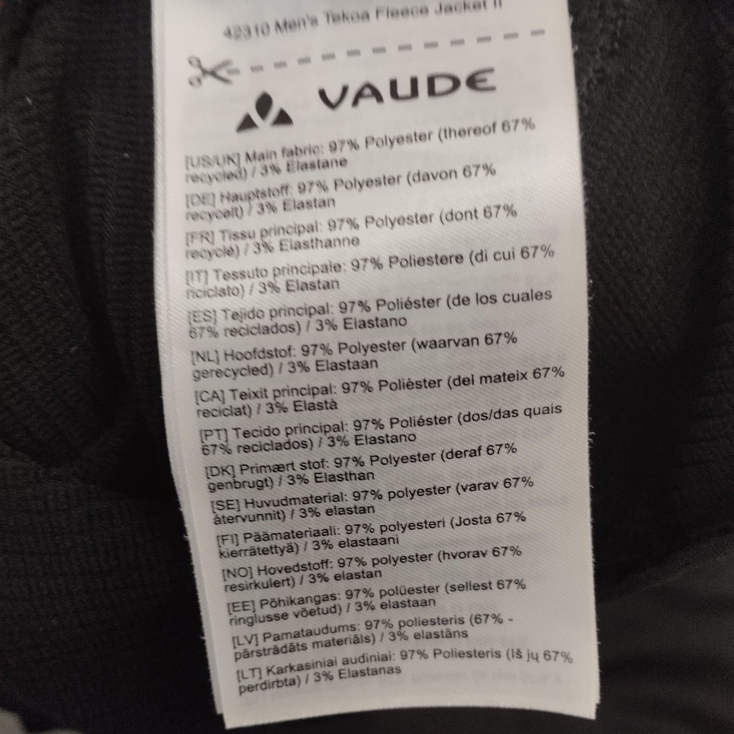 Fleece Jacke von Vaude (M /50 Herren) Zip Hoody schwarz