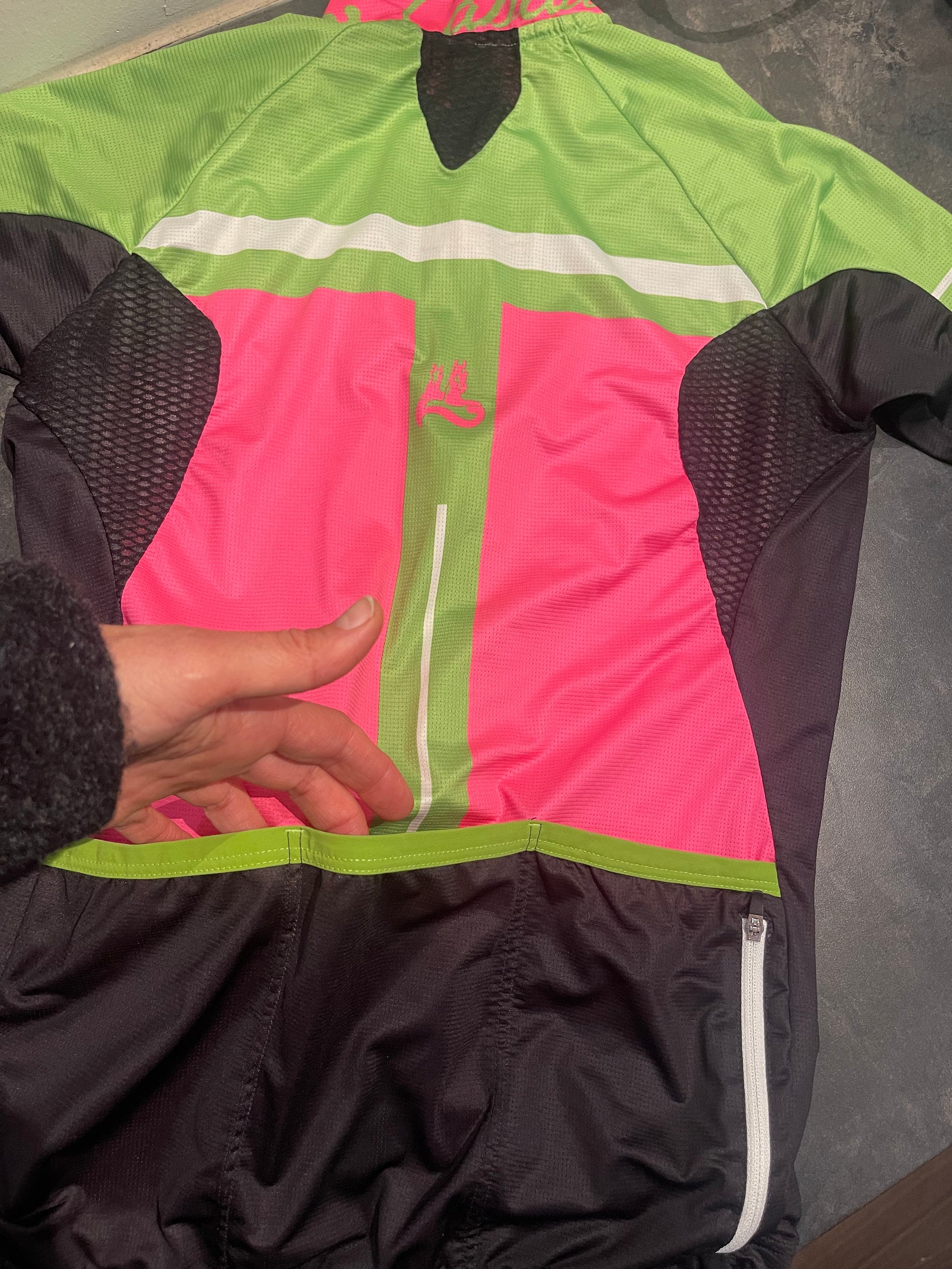 Full Zip Radtrikot  (XS Damen) pink grün Dos Caballos - wanderlich.com