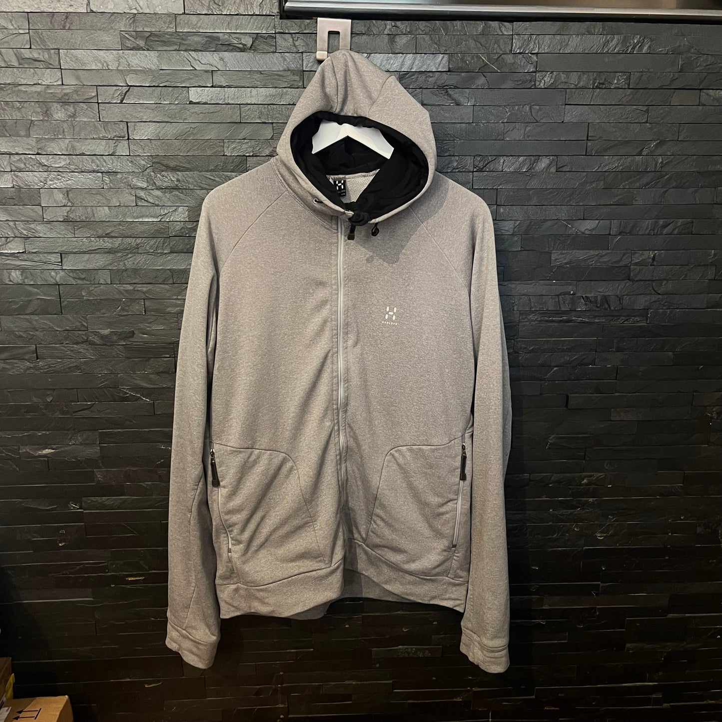 Fleece Jacke von Haglöfs (L Herren) Zipper Hoodie hellgrau