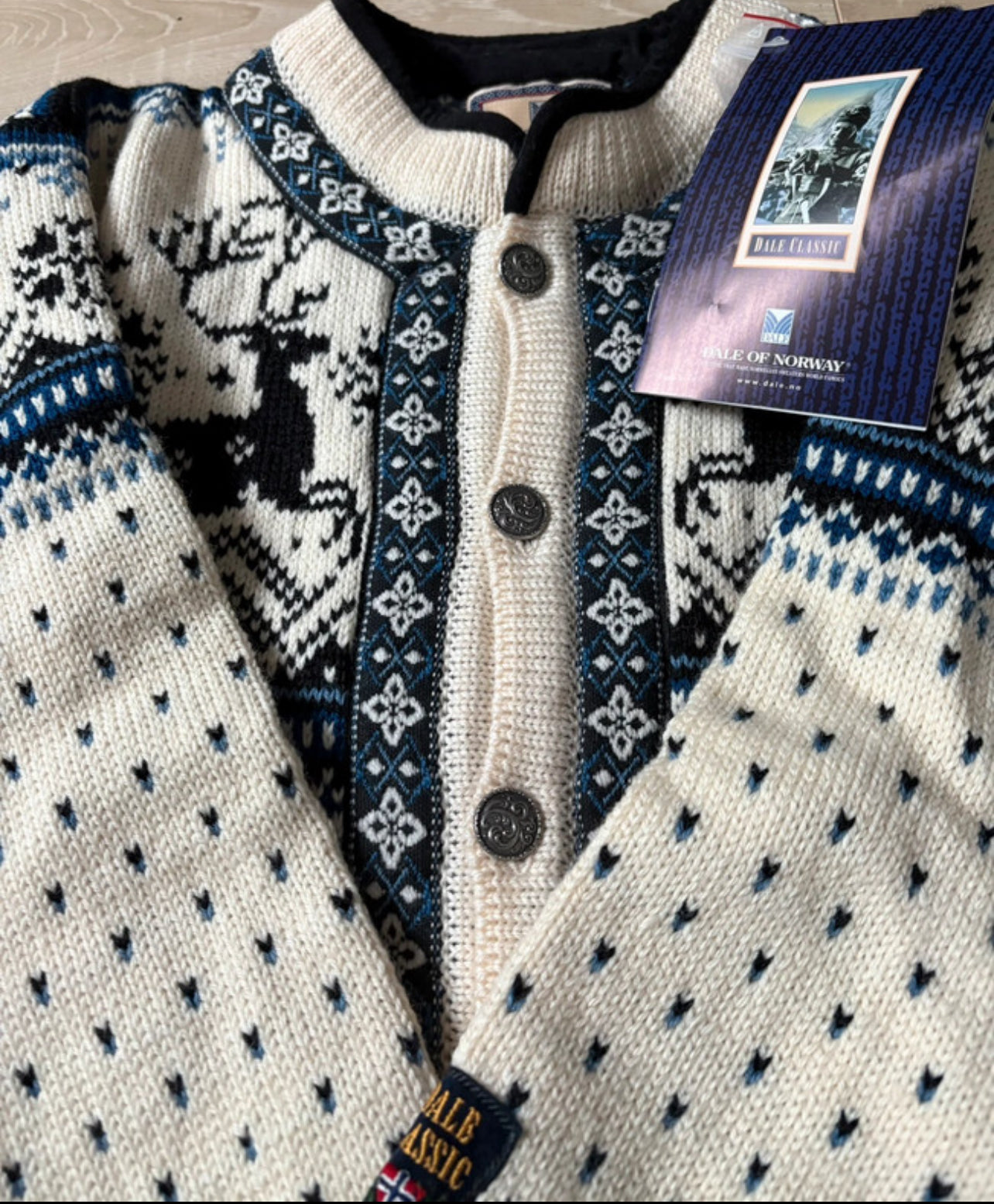 Strick Jacke von Dale of Norway (XS Damen) Cardigan creme Hirsche