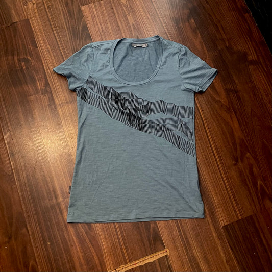 Merino T-Shirt von Icebreaker (Damen S) blau mit Print