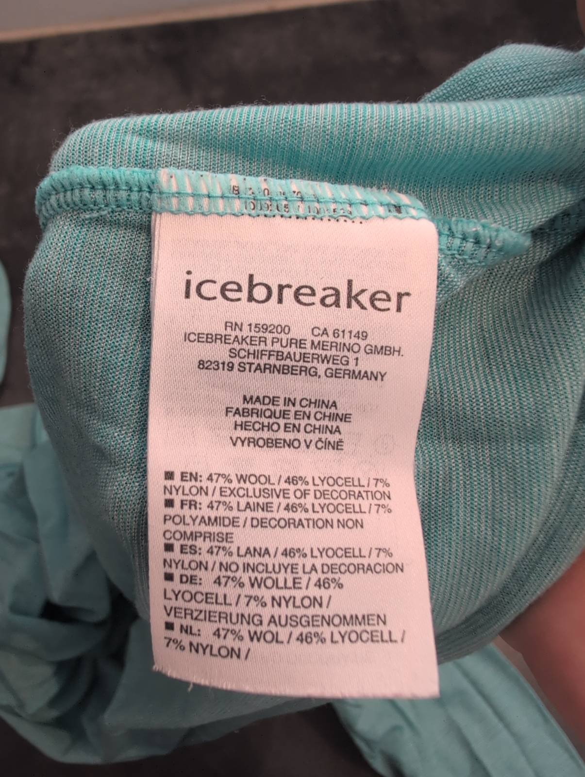 Longsleeve Icebreaker Merino (S Damen) türkis blau