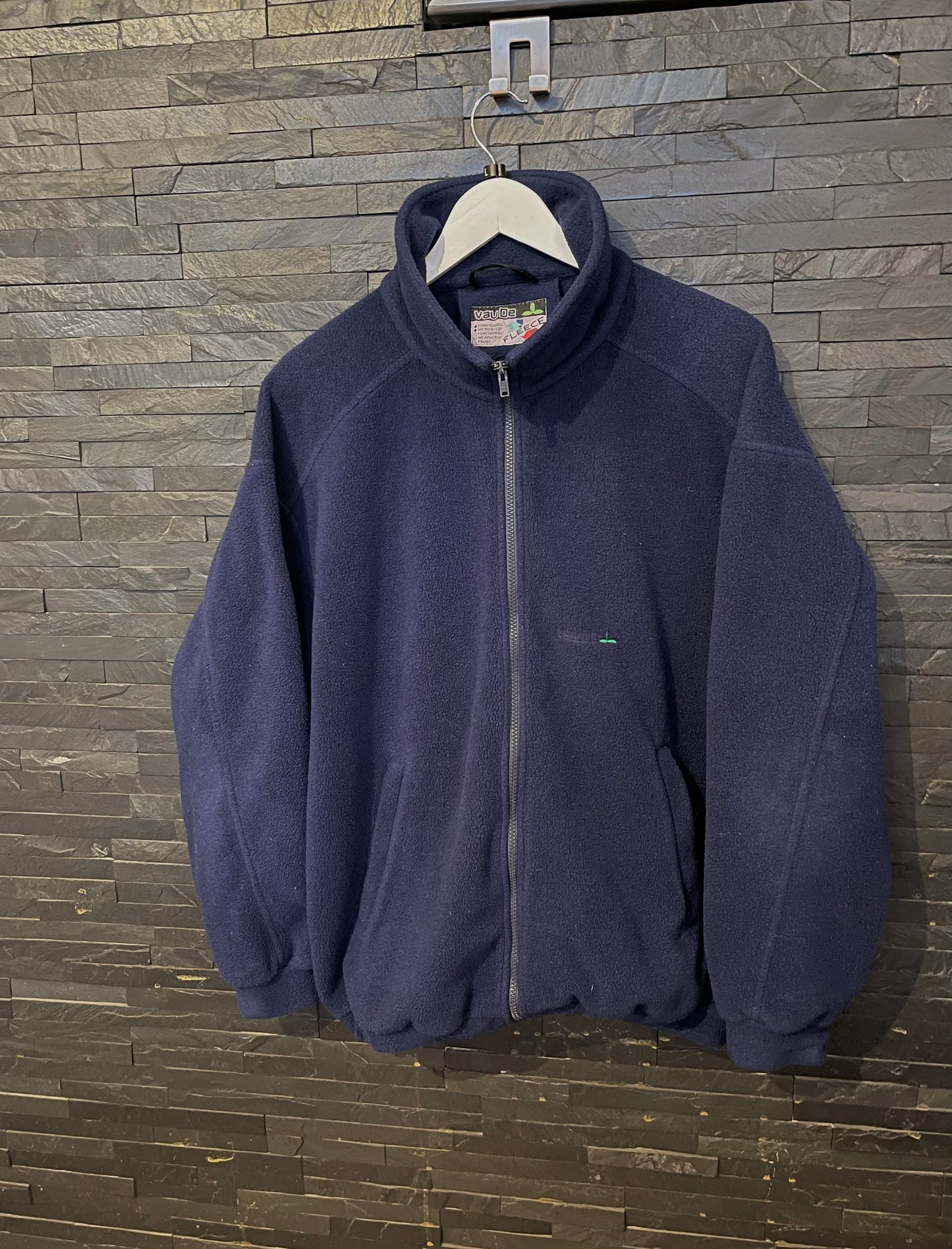 Vintage Fleece Jacke Vaude L/XL (Unisex) Polartec Pile marineblau