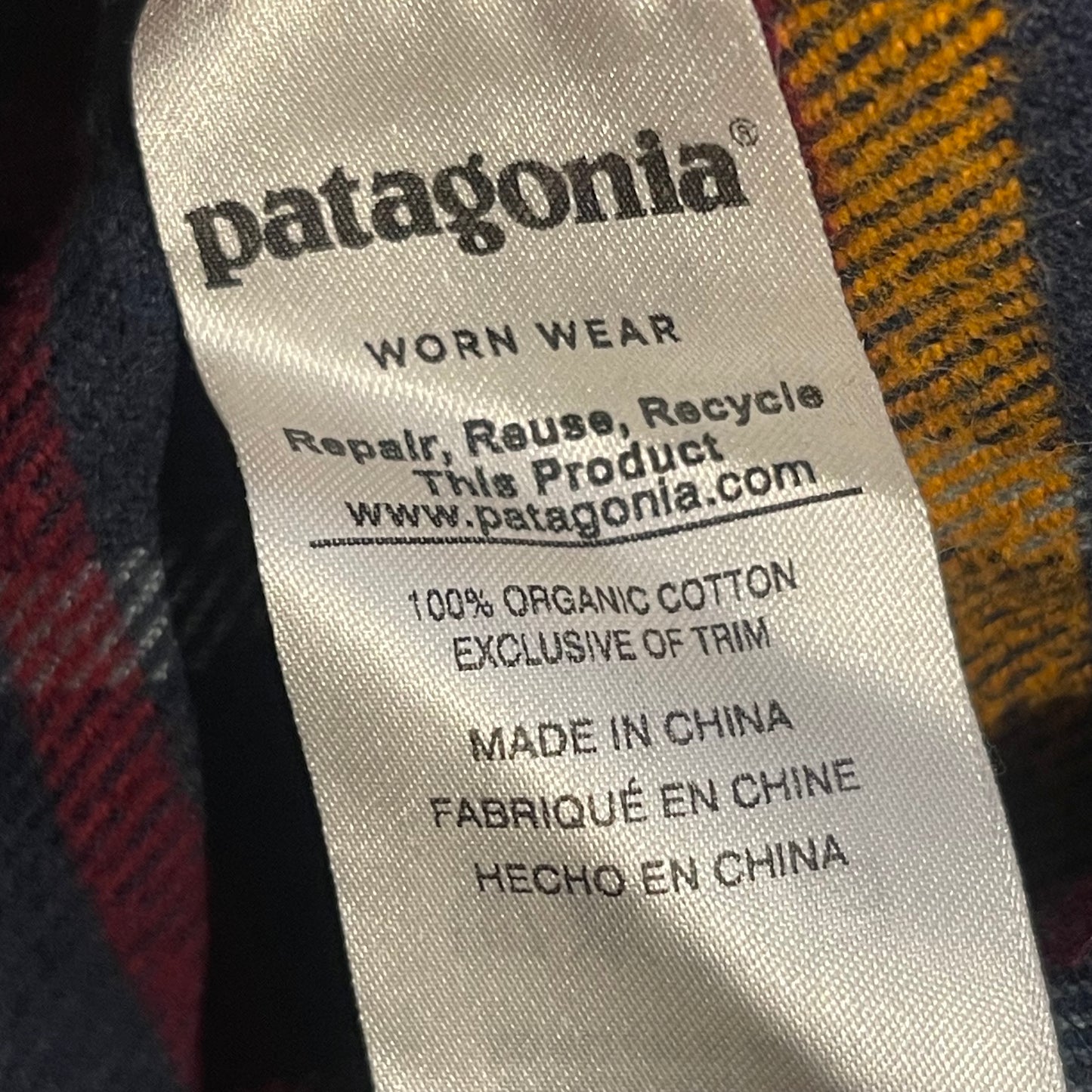 Patagonia Karo Hemd (L Damen) 100% Bio-Baumwolle dunkelblau kariert