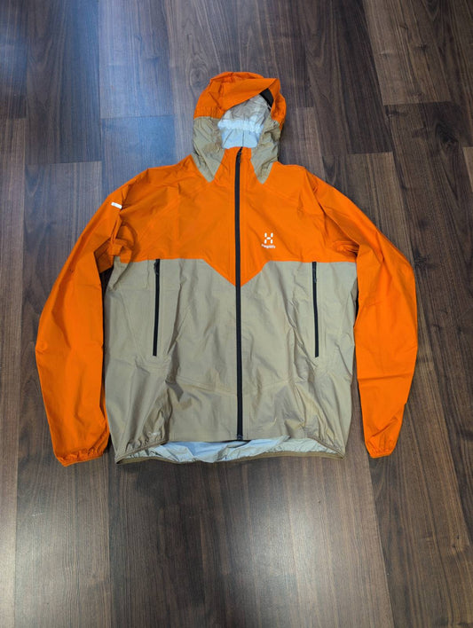 Leichte Regen Jacke von Haglöfs (Herren XL) WaterProof orange beige
