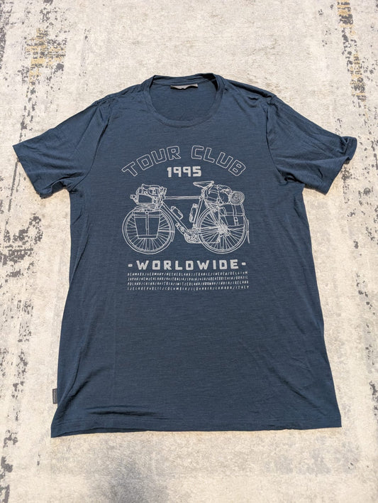 Merino T-Shirt von Icebreaker (M Herren) blau mit Print Rad