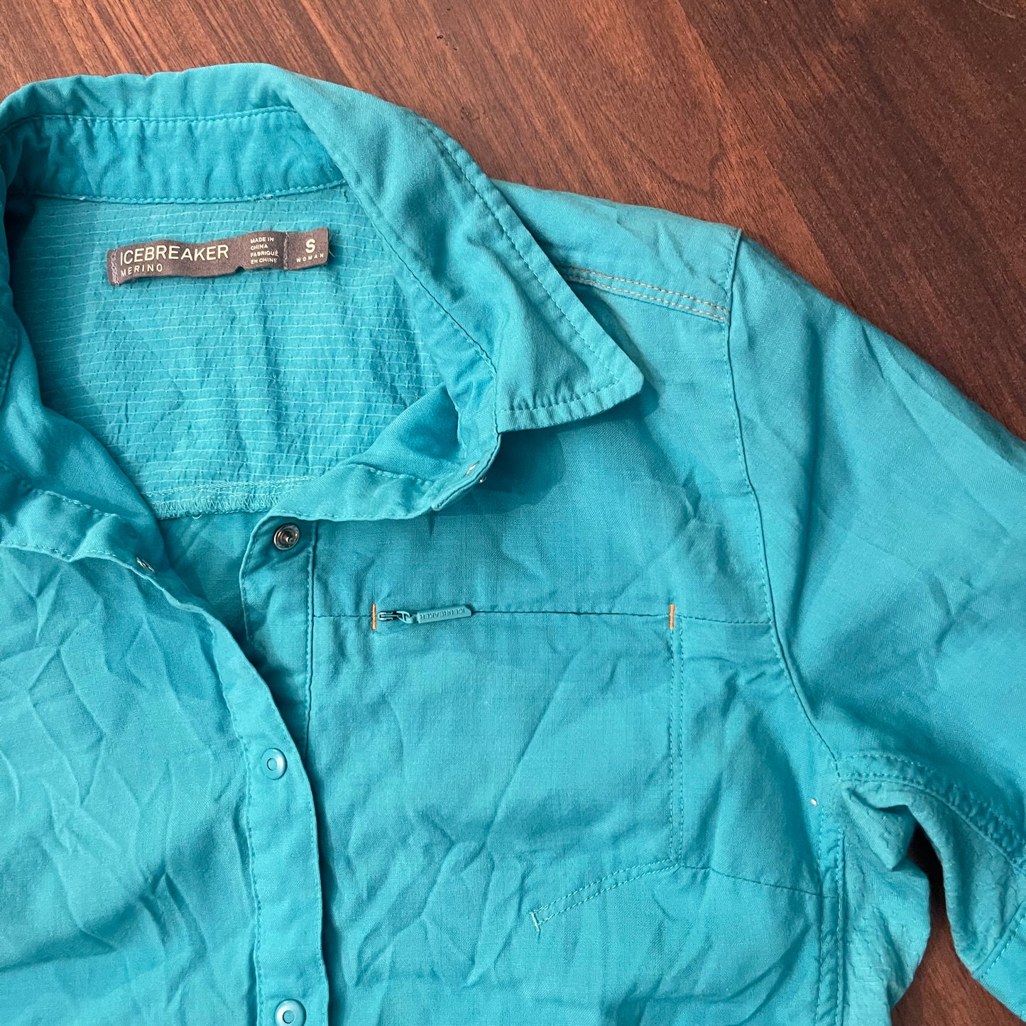 Kurzarm Hemd von Icebreaker Merino (S Damen) blau