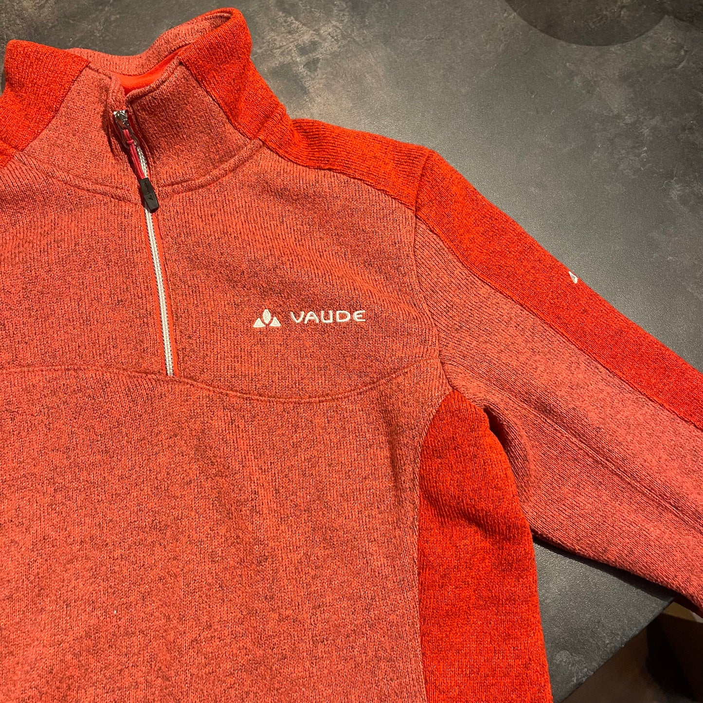 Zip Pullover von Vaude (XS Damen) Strickoptik Korallenrot