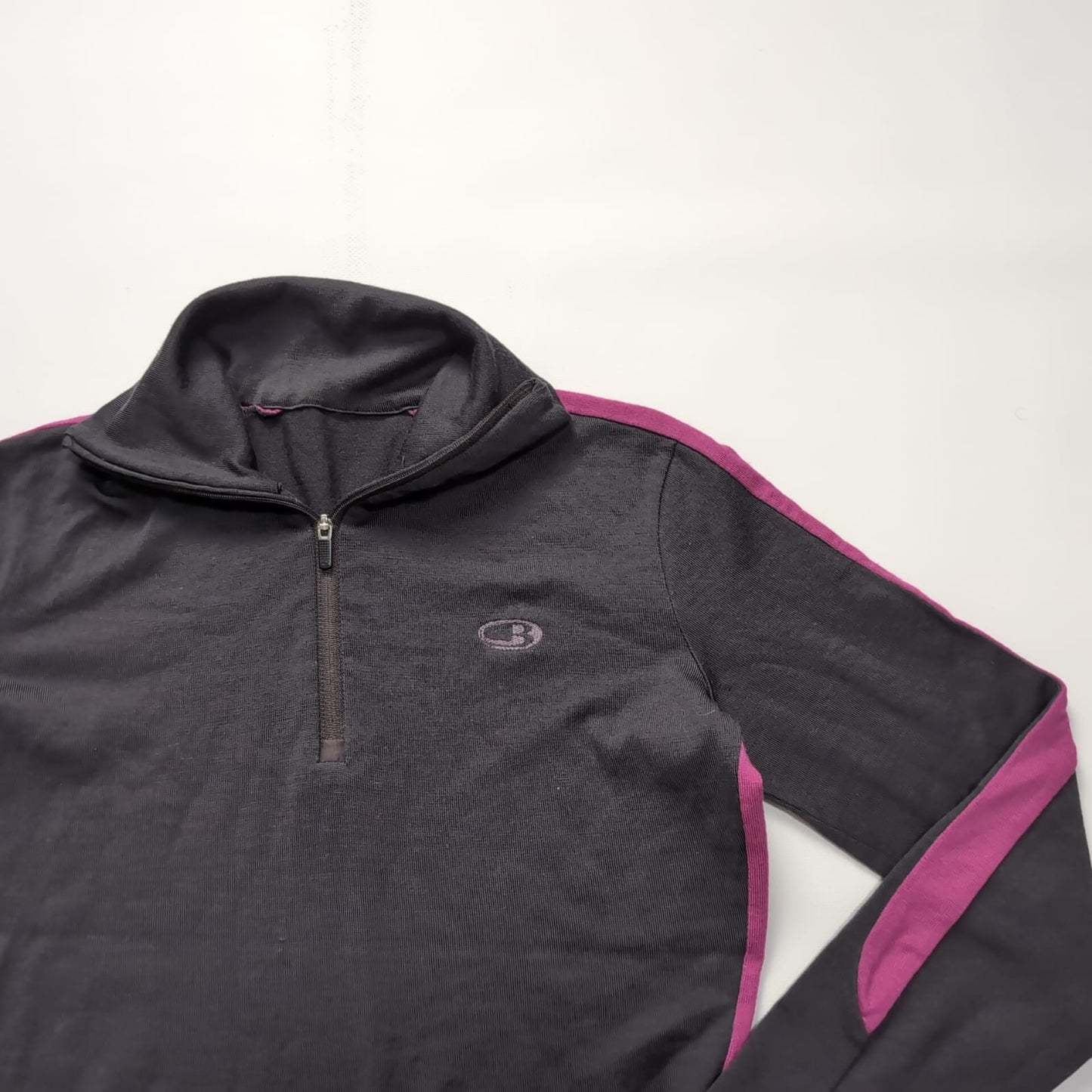 Merino Zip Longsleeve von Icebreaker (S Damen) dunkelgrau Magenta