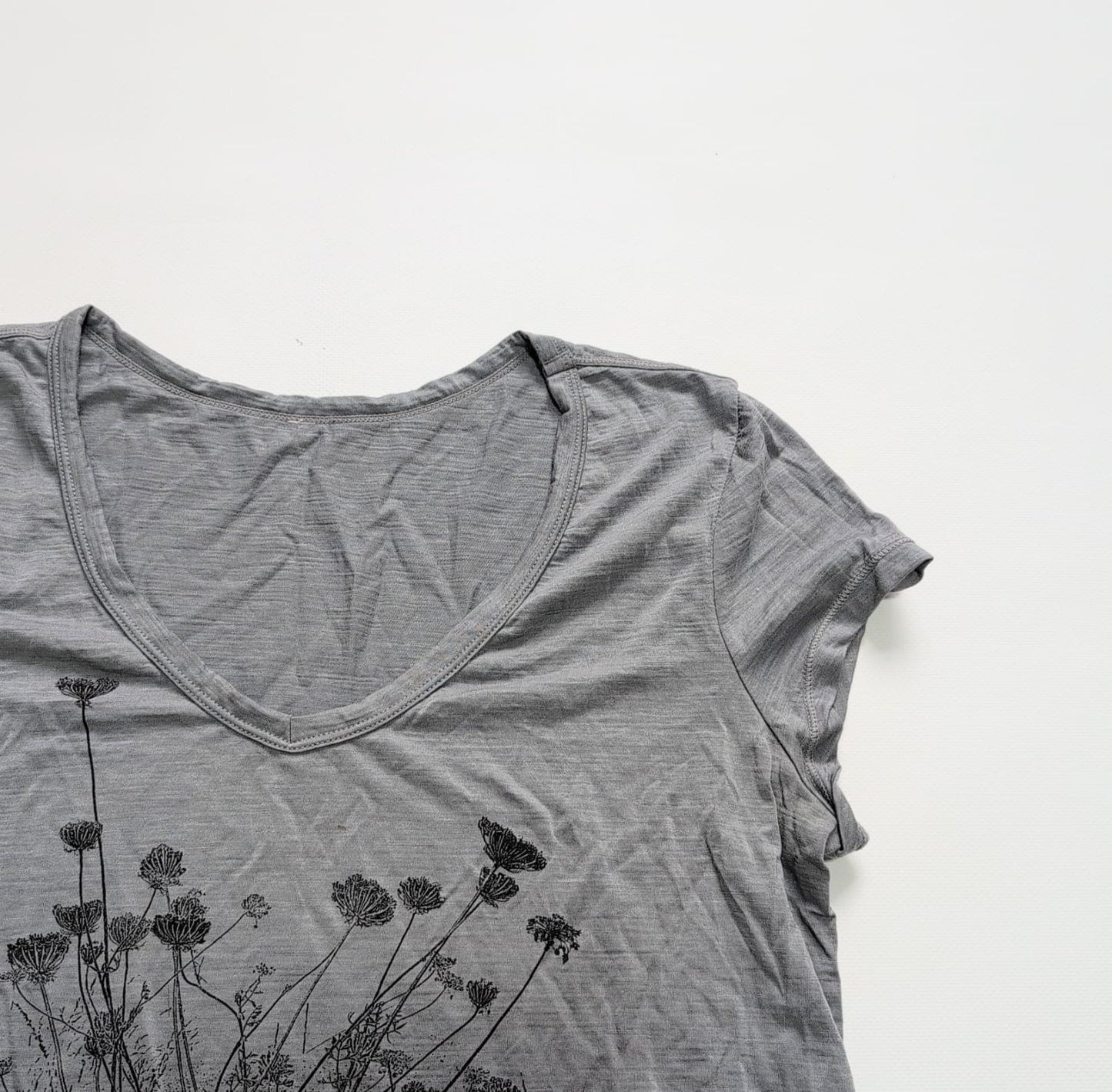 T-Shirt von Icebreaker Merino (L Damen) grau Print