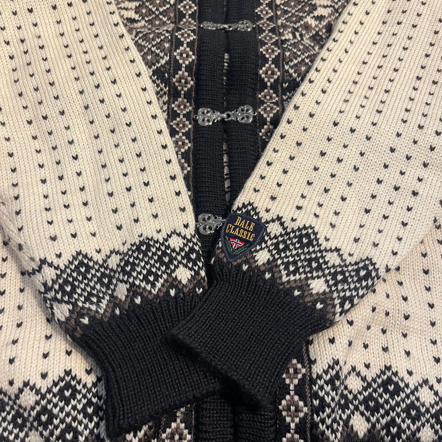 Strickjacke von Dale of Norway (M Herren) schwarz-weiß-braun