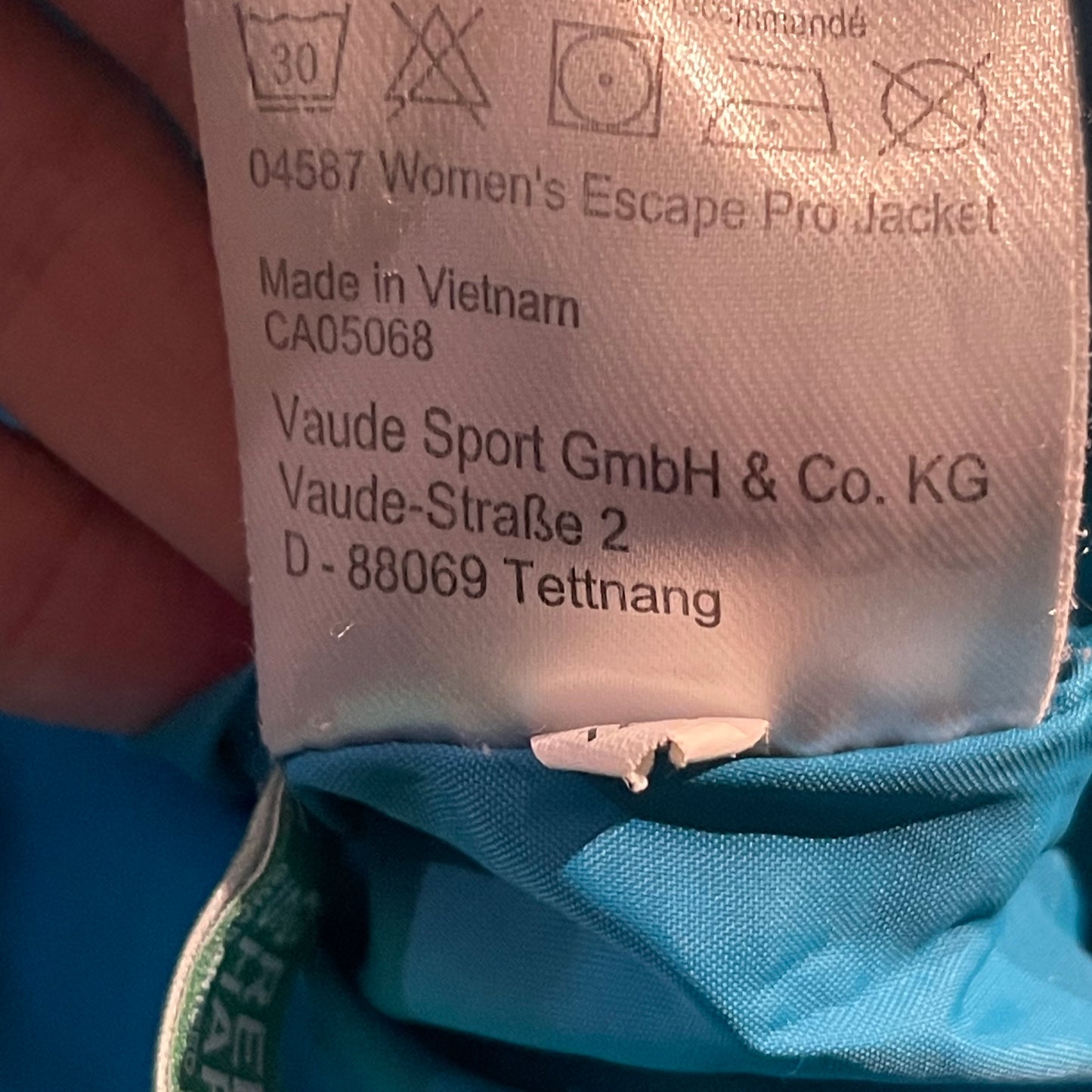 Regen Jacke von Vaude (S :36 Damen) türkis blau