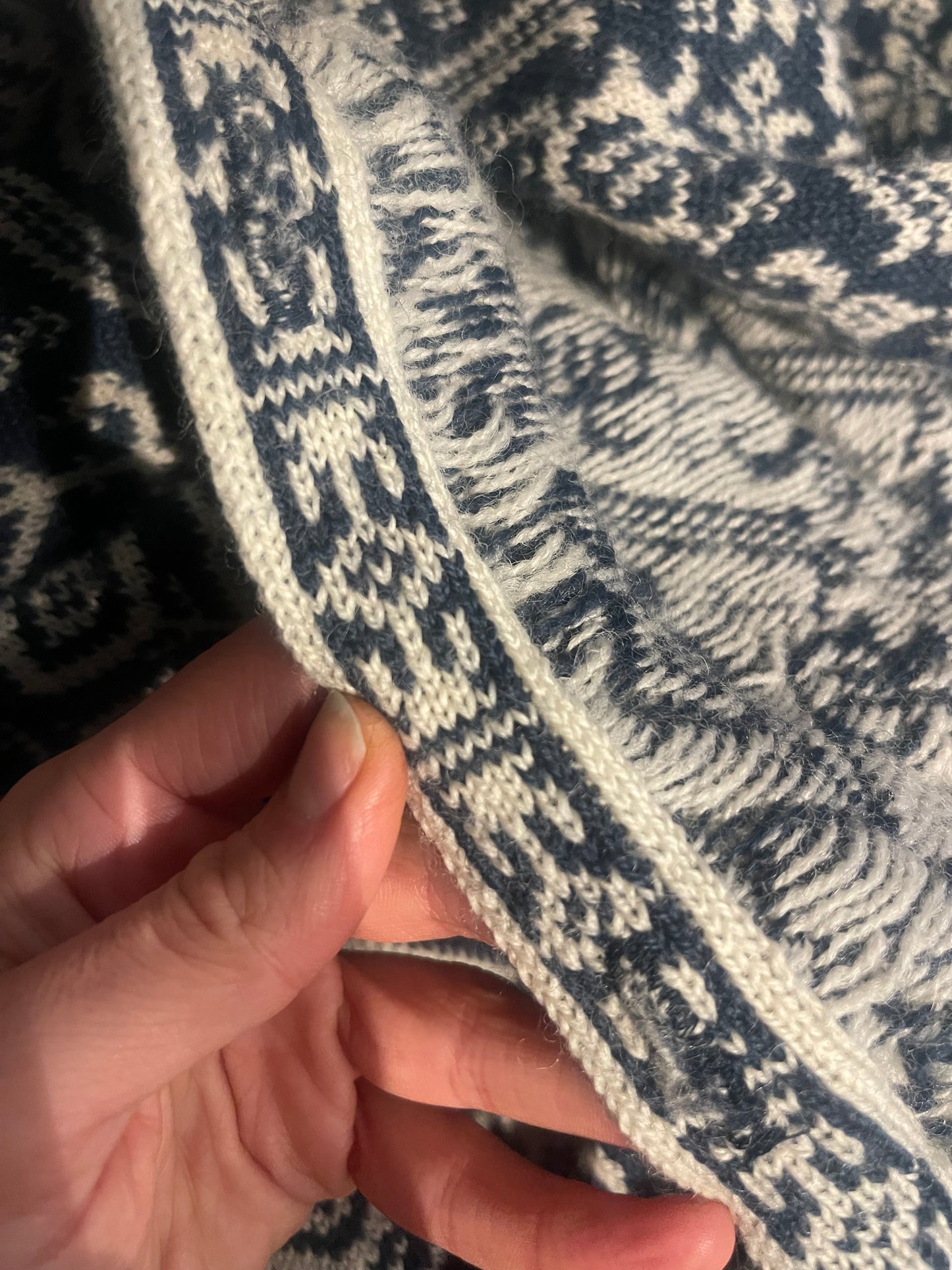 Strick Jacke von Dale of Norway (L Damen) Blaser weiß blau