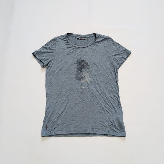 T-Shirt von Icebreaker Merino (L Damen) grau Print