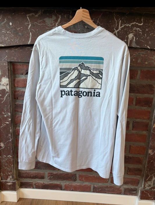 Patagonia Longsleeve (S Herren) Organic Cotton weiß mit Backprint