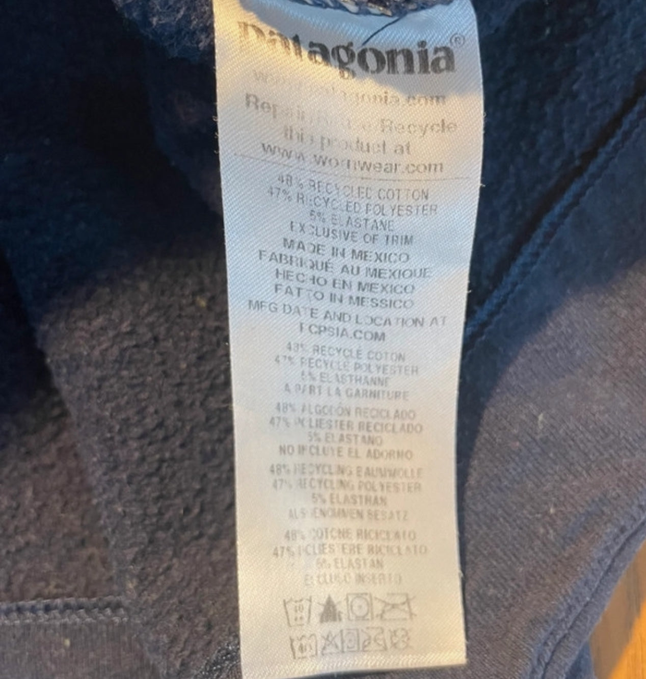 Patagonia Uprisal Hoodie (M Damen) P-6 Logo dunkelblau