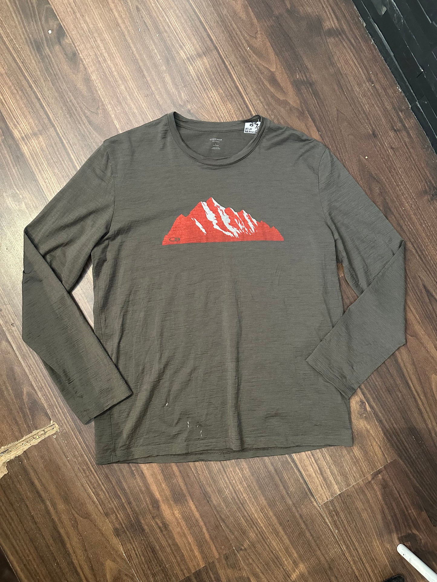 100% Merino Longsleeve Icebreaker (L Herren) braun Print - wanderlich.com