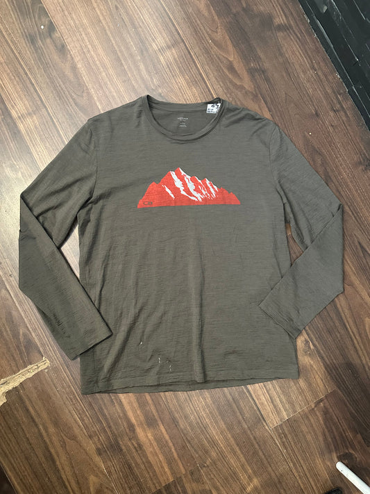 100% Merino Longsleeve Icebreaker (L Herren) braun Print - wanderlich.com