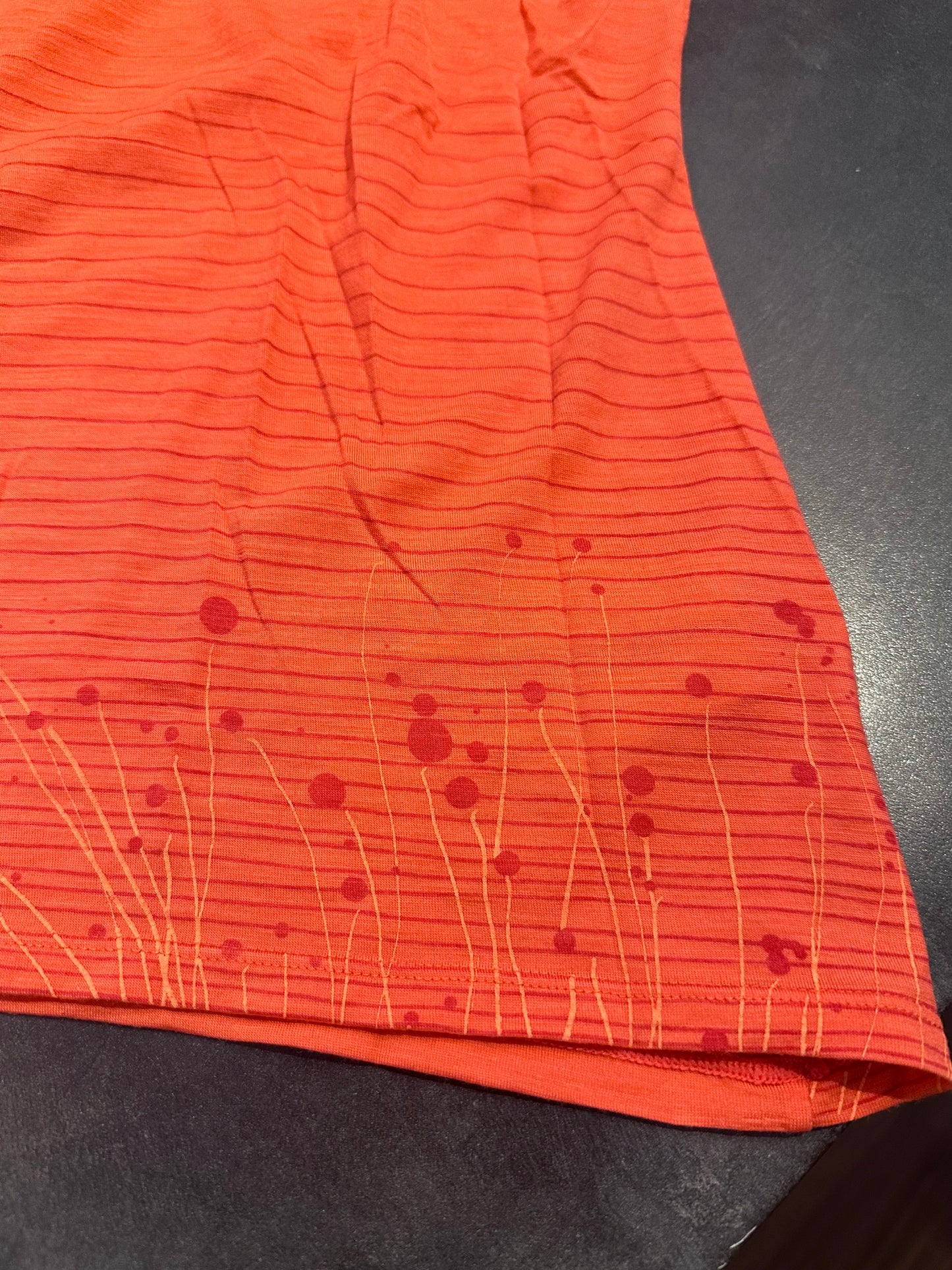 Merino T-Shirt von Icebreaker (M Damen ) korallenrot mit Print
