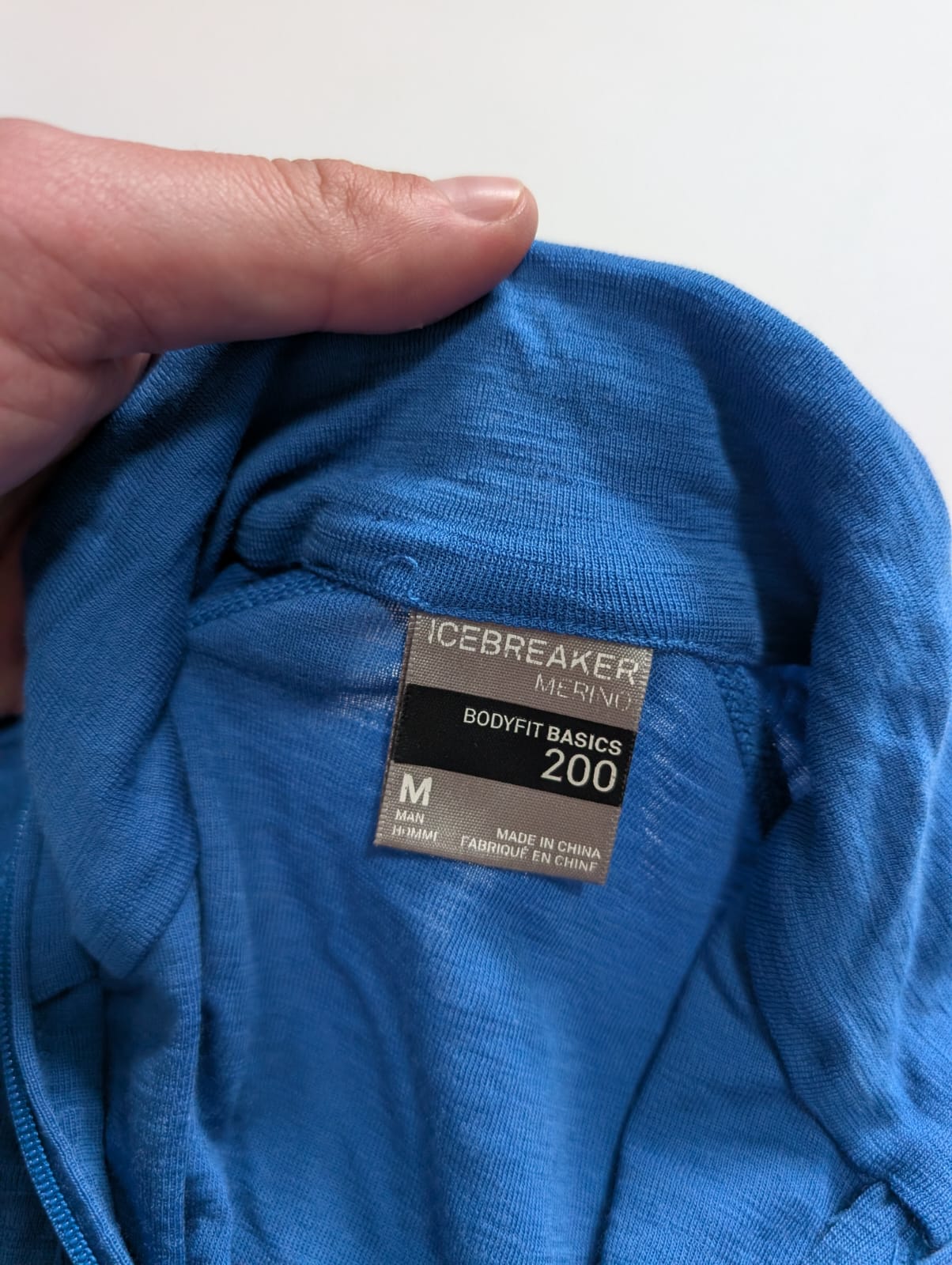 Merino 200 Longsleeve Icebreaker (Herren M) Neck Zip blau - wanderlich.com