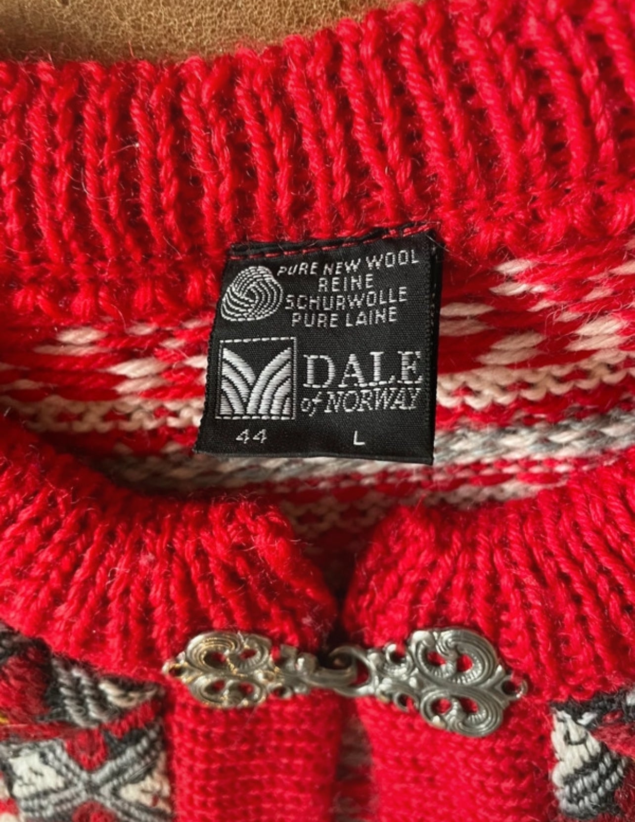 Strickjacke von Dale of Norway (M / L Damen) weiß rot grau