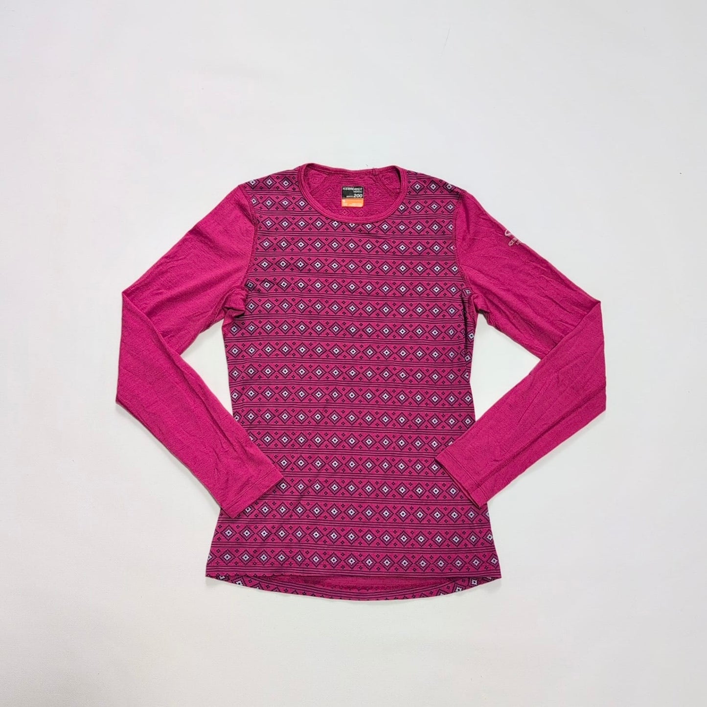 Longsleeve Icebreaker (S Damen) Merino pink Muster