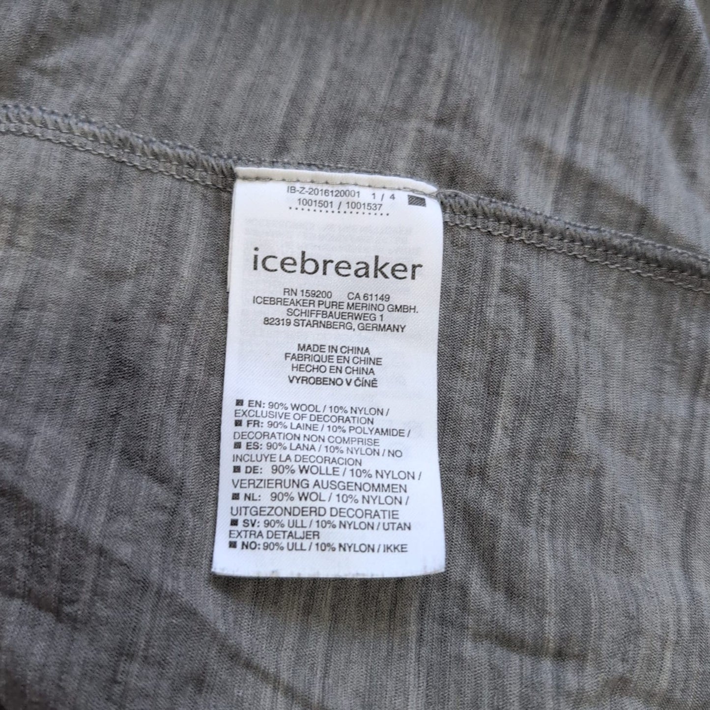 Merino T-Shirt von Icebreaker (L Herren) grau mit Print