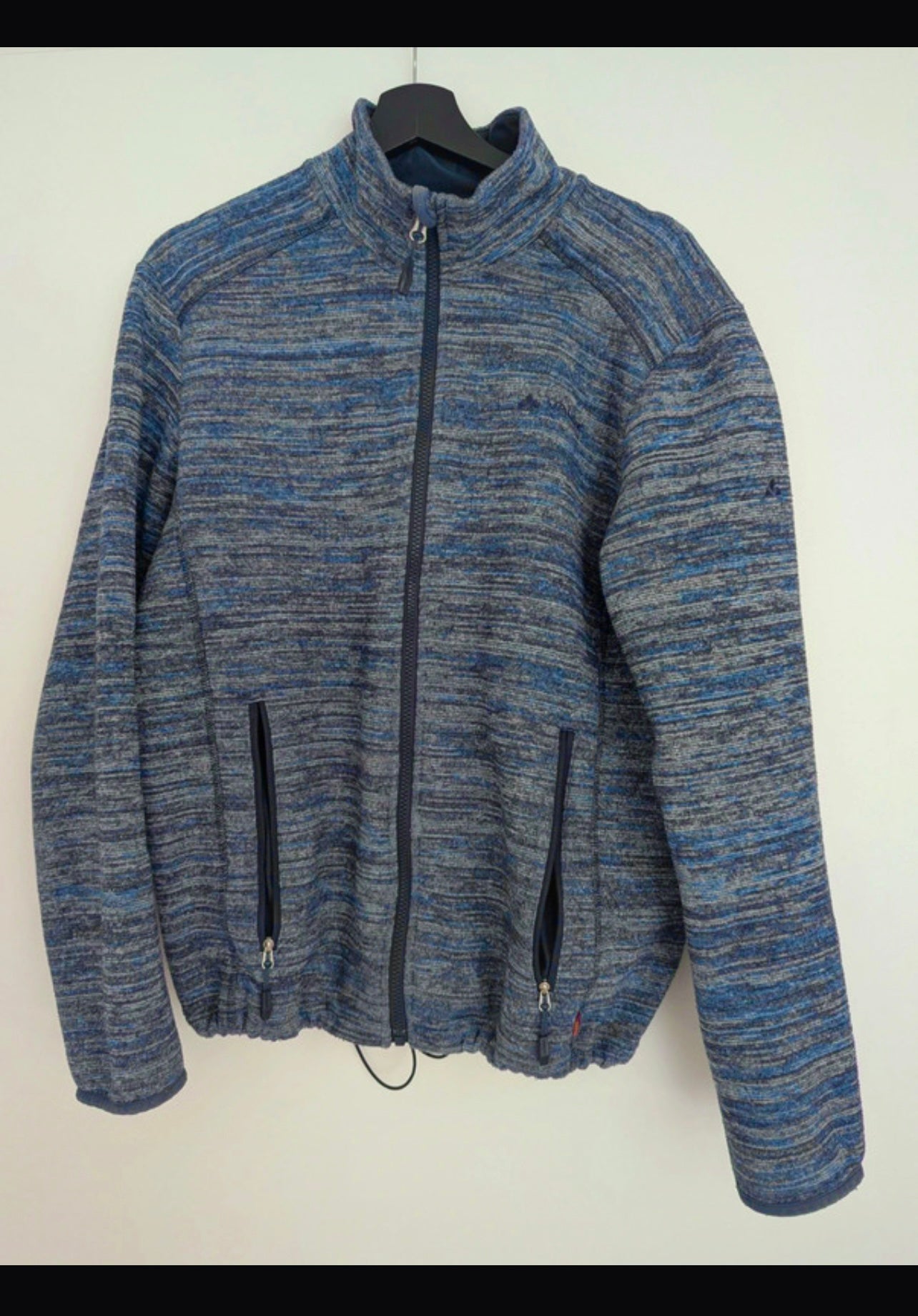 Strickoptik Fleece Jacke von Vaude ( Herren L) blau-grau