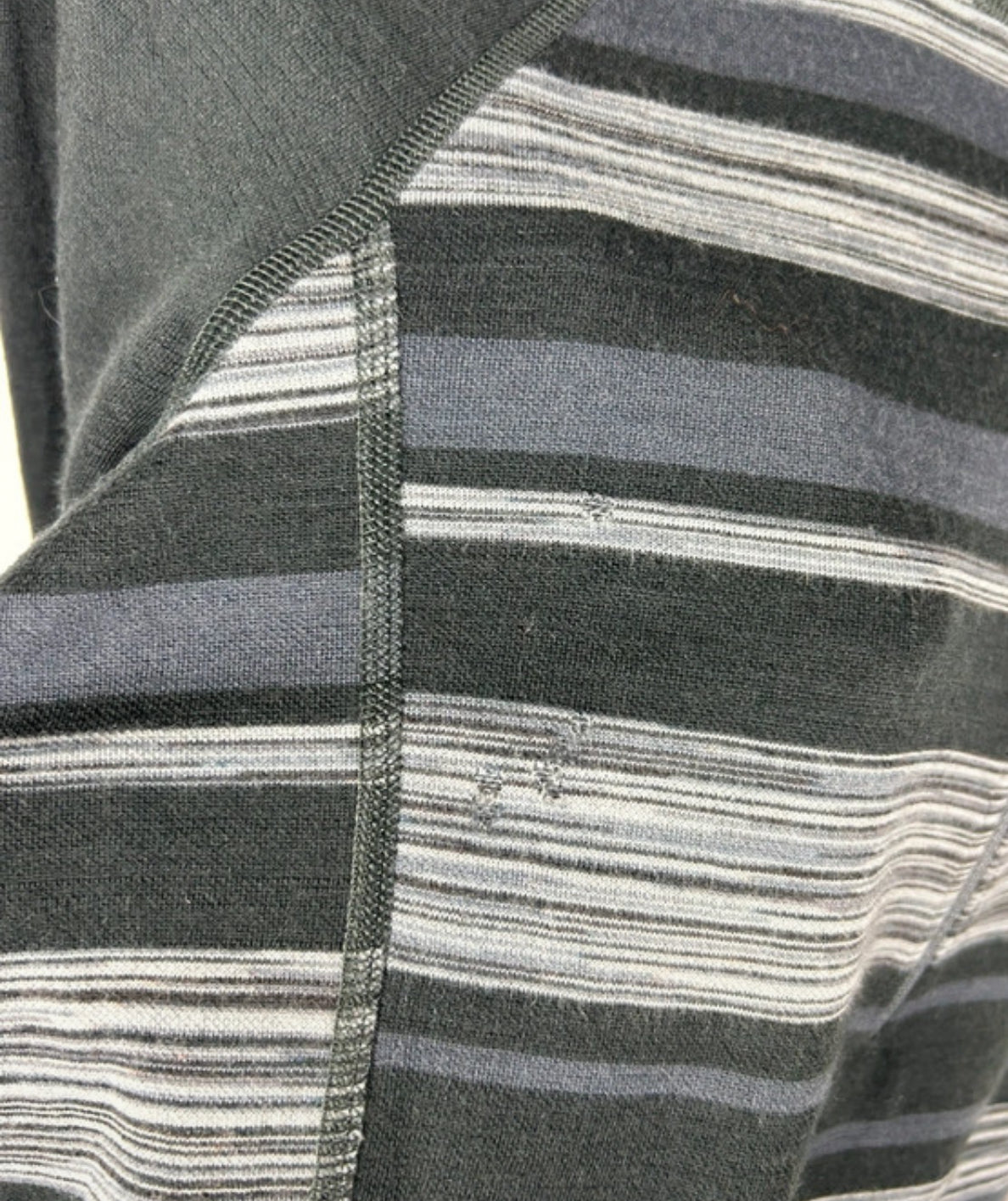 Longsleeve Ortovox Merino (M Herren) 1/3 Zipper Shirt dunkelgrau gestreift