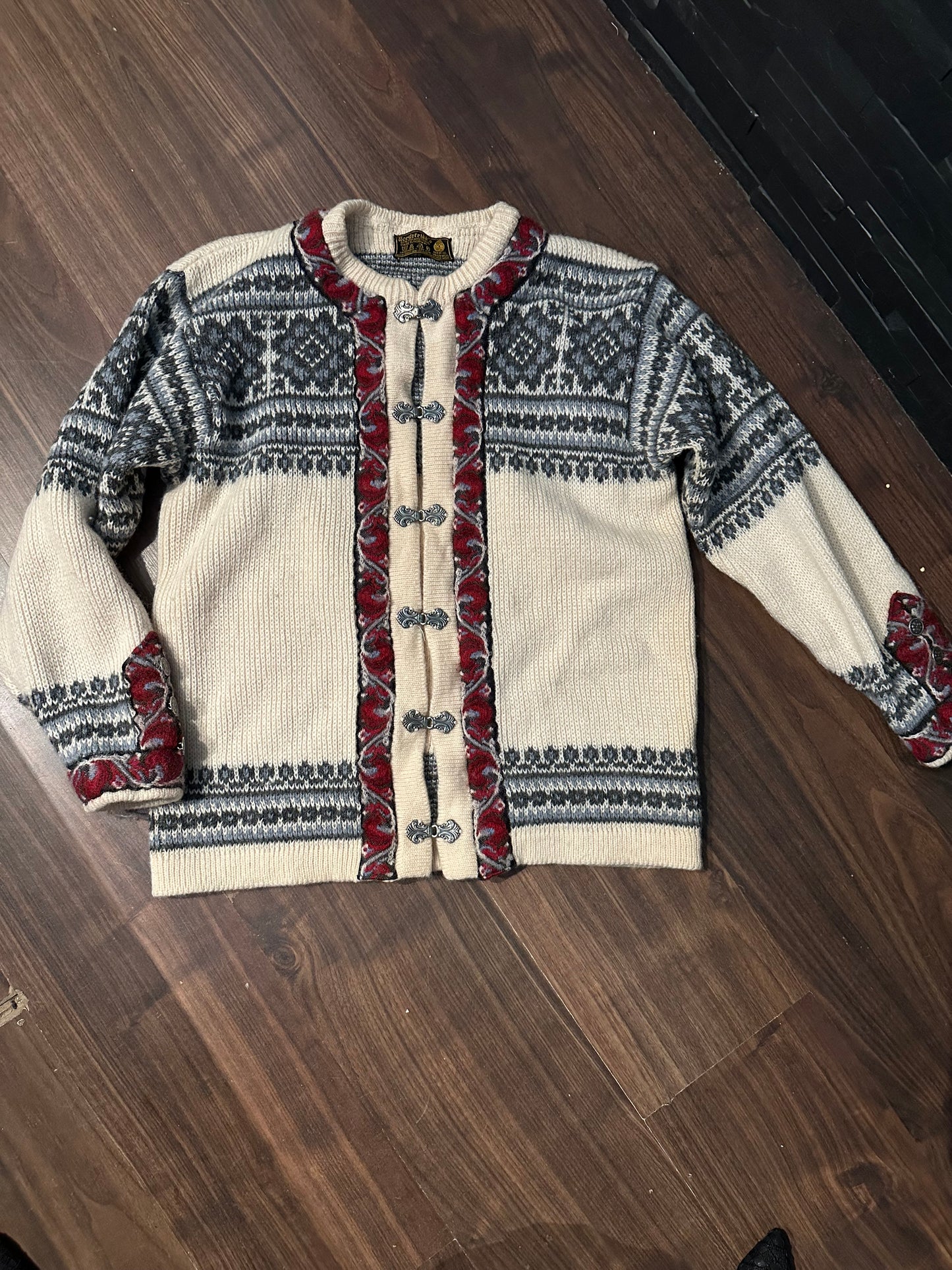 Norweger Strick Jacke (S Damen) pure Wolle creme weiß