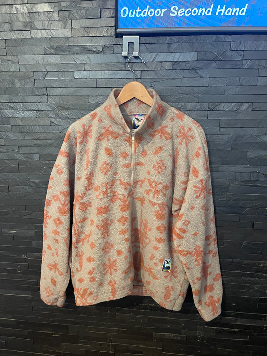 Vintage Fleece Pullover von Salewa (M-L Herren /XL Damen) grau Muster