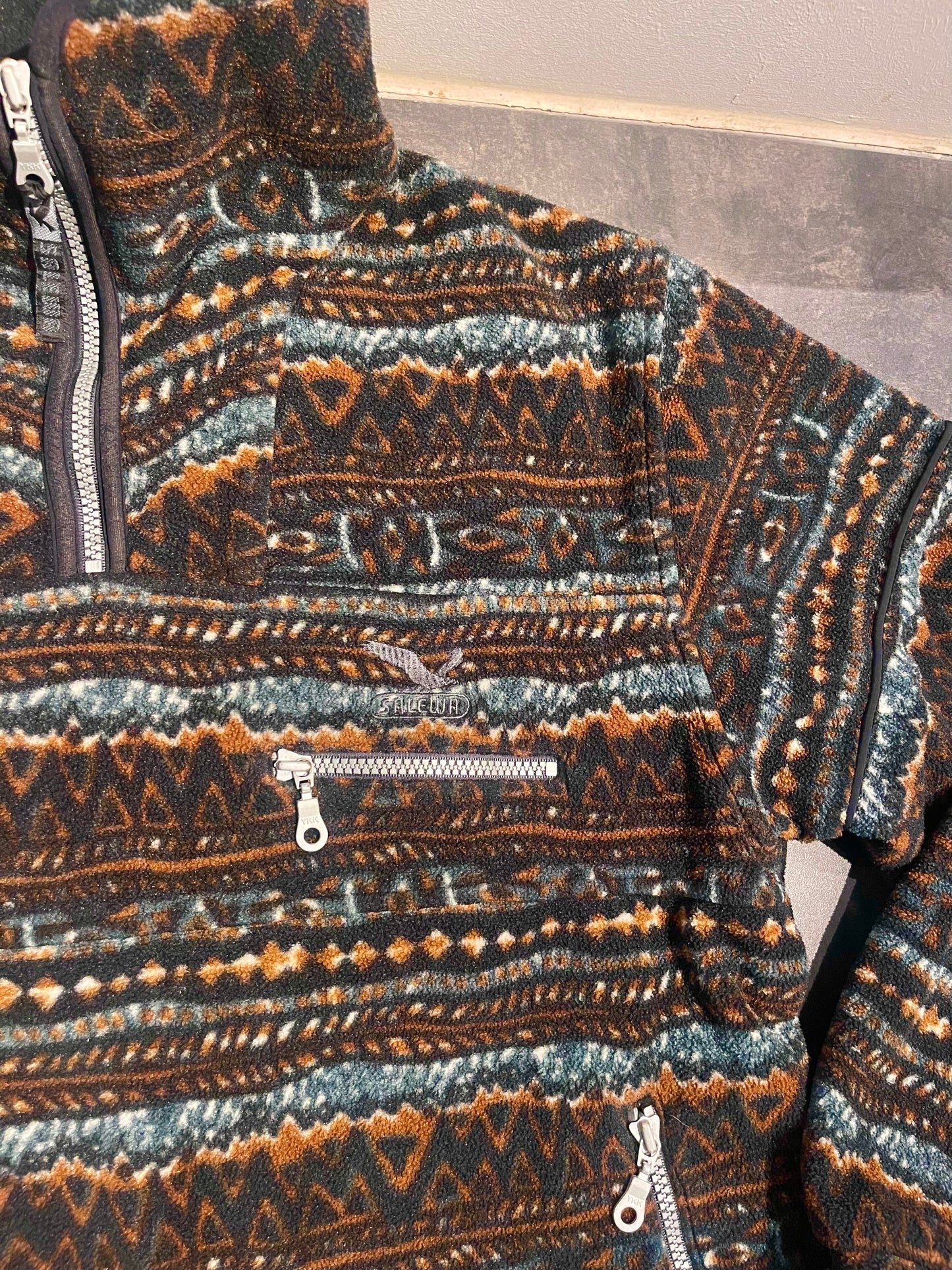 Vintage Fleece Pullover von Salewa (S Herren /M-L Damen) Muster bunt