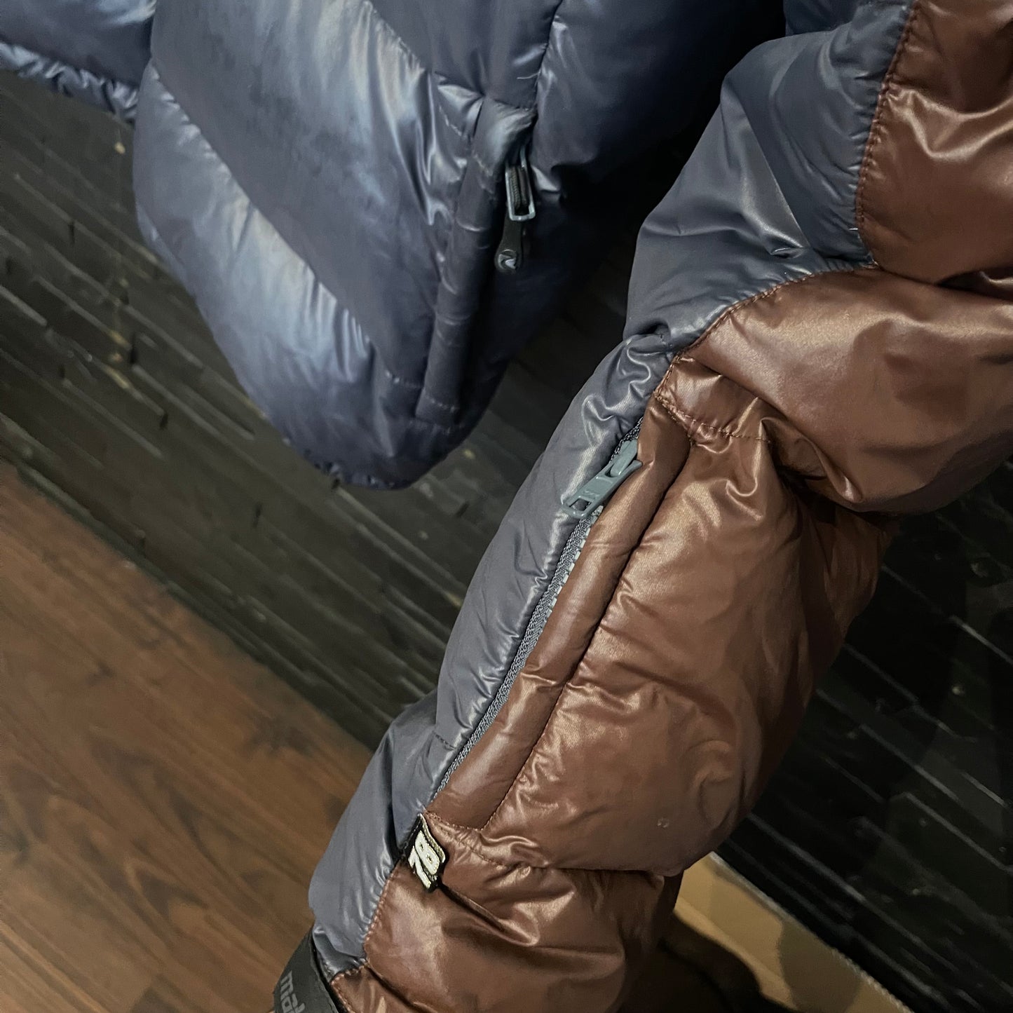 Daunen Jacke von Maloja (M Herren) braun stahlblau