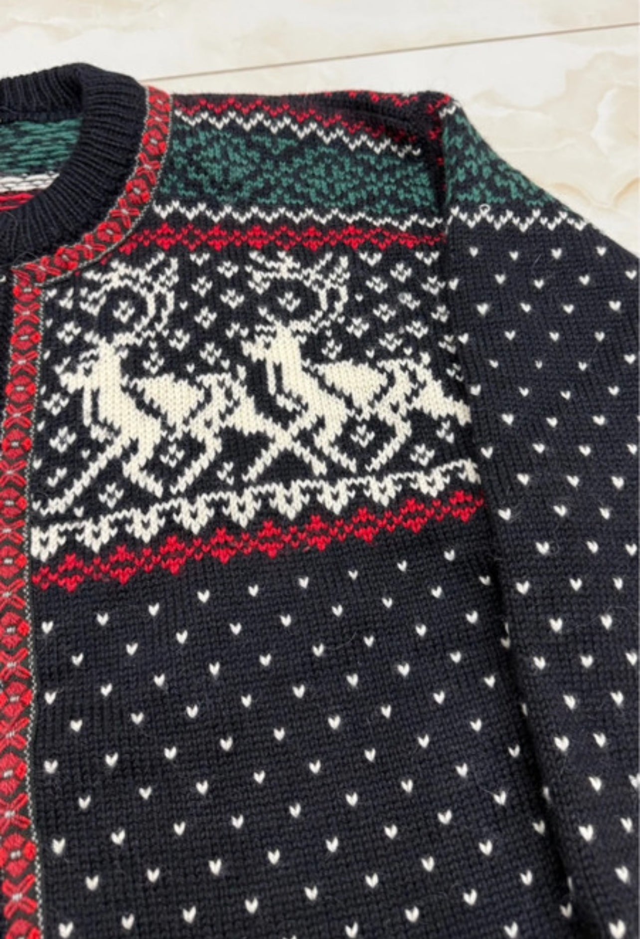 Strick Jacke Dale of Norway (XL Herren) Hirsche schwarz Wolle