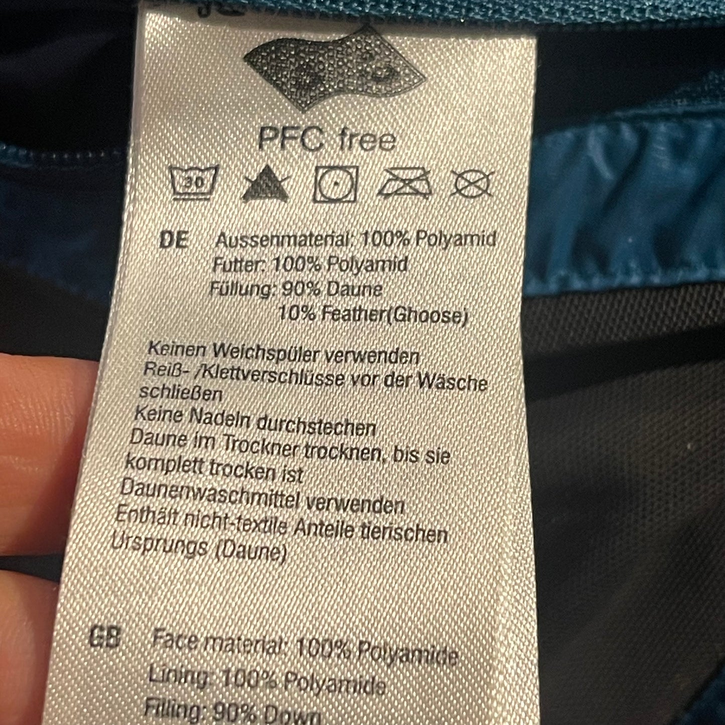 Lange Daunen Jacke von Mammut (S Damen) Parka petrolblau