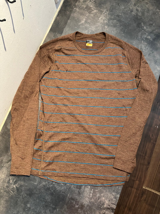 100% Merino Longsleeve Icebreaker 200 (L Herren) braun gestreift