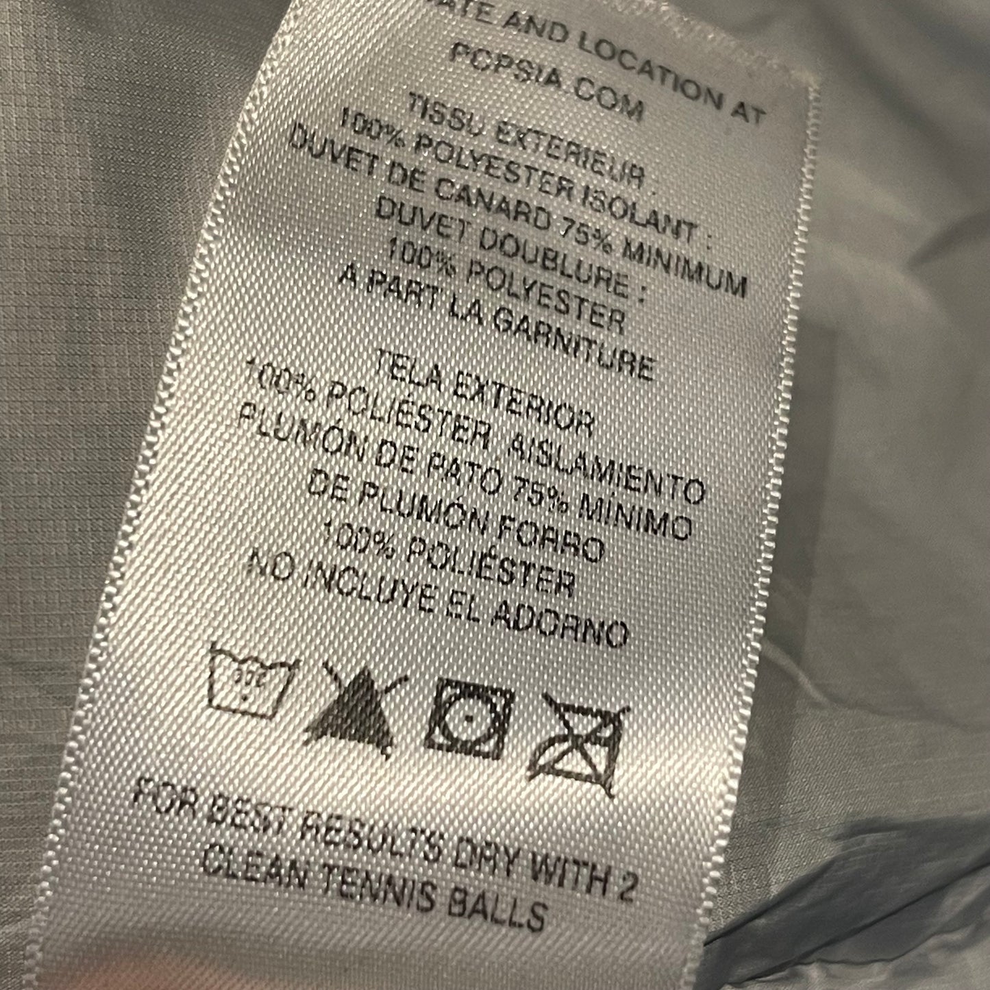 Daunen Mantel Patagonia (L Damen) lange Steppjacke Silber grau