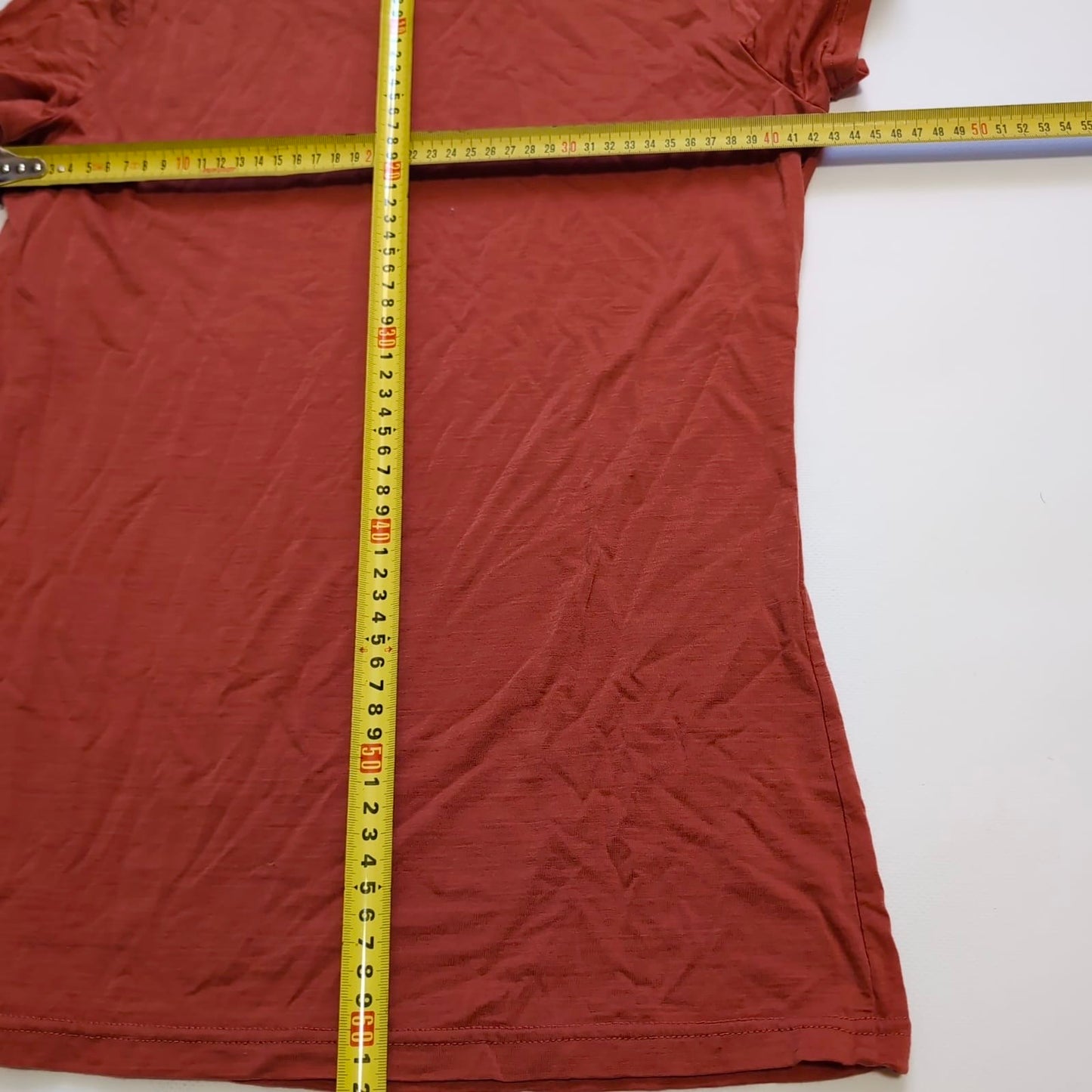 T-Shirt Ortovox Merino (Damen M) Terrakota Orange mit Print - wanderlich.com