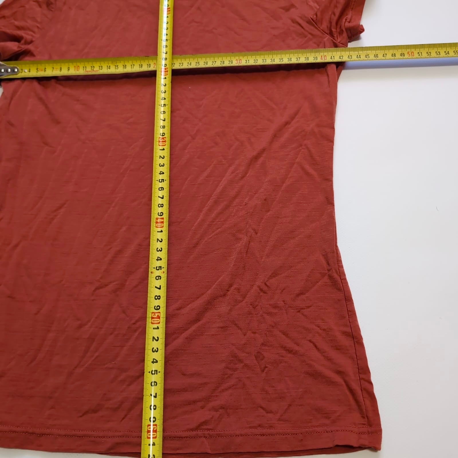 T-Shirt Ortovox Merino (Damen M) Terrakota Orange mit Print - wanderlich.com
