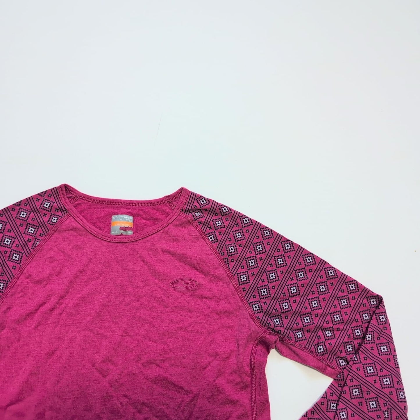 Longsleeve Icebreaker XS Merino Lightweight pink Muster