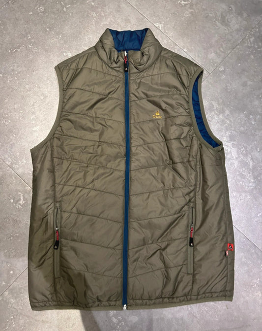 Primaloft Wende Weste (L Herren) Isolation Steppweste dunkelblau khakigrün