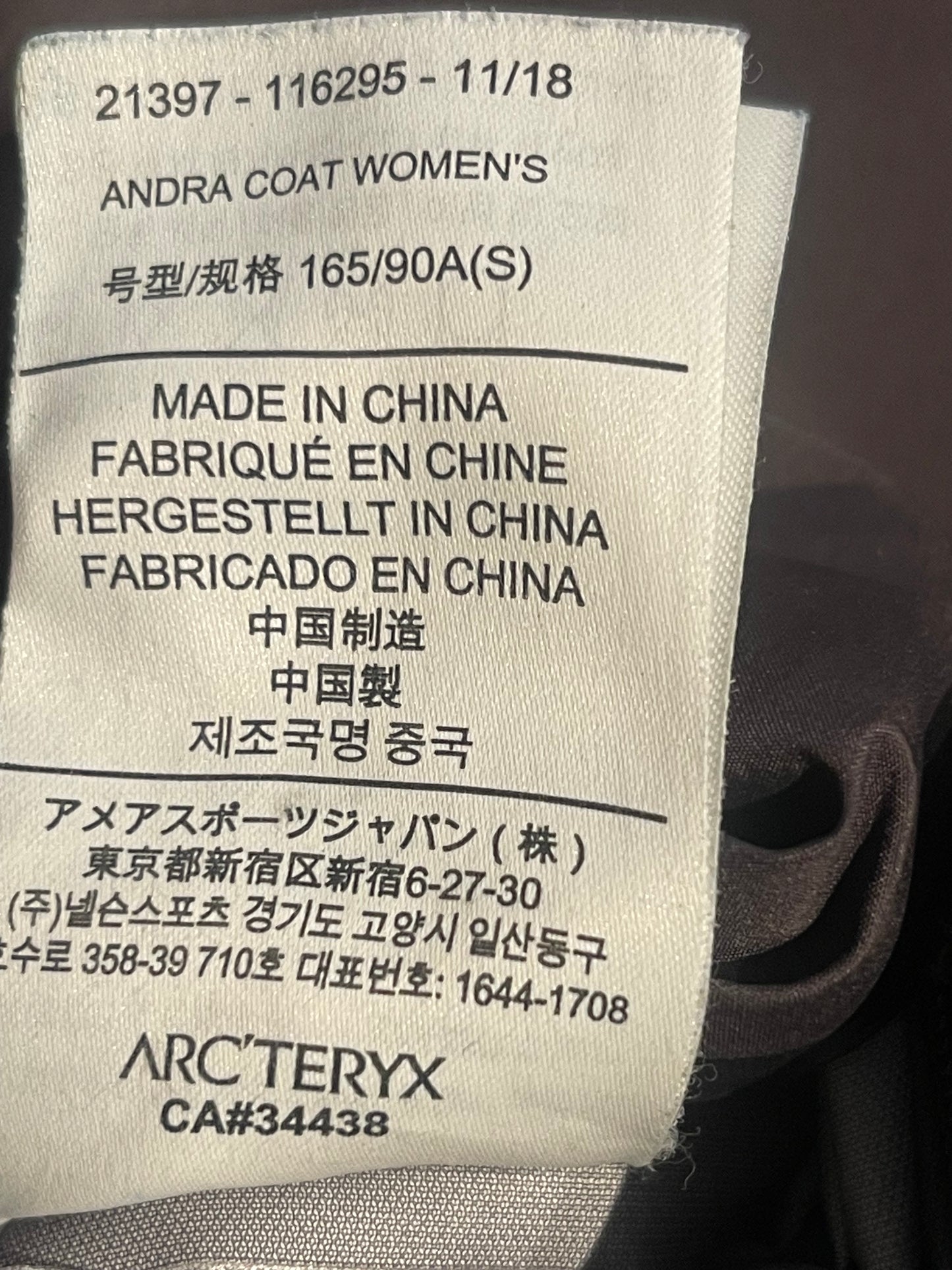 Arcteryx Regenmantel 3L Hardshell Parka (S Damen) grau