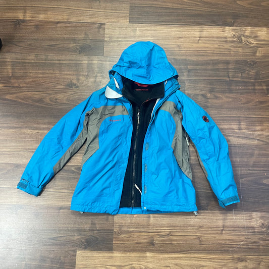 3in1 Shell Jacke von Mammut (S) GoreTex + Fleecejacke schwarz und blau-grau