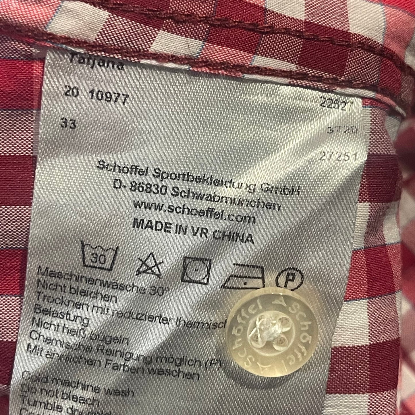 Langarm Hemd (XL Damen) von Schöffel rot weiß kariert