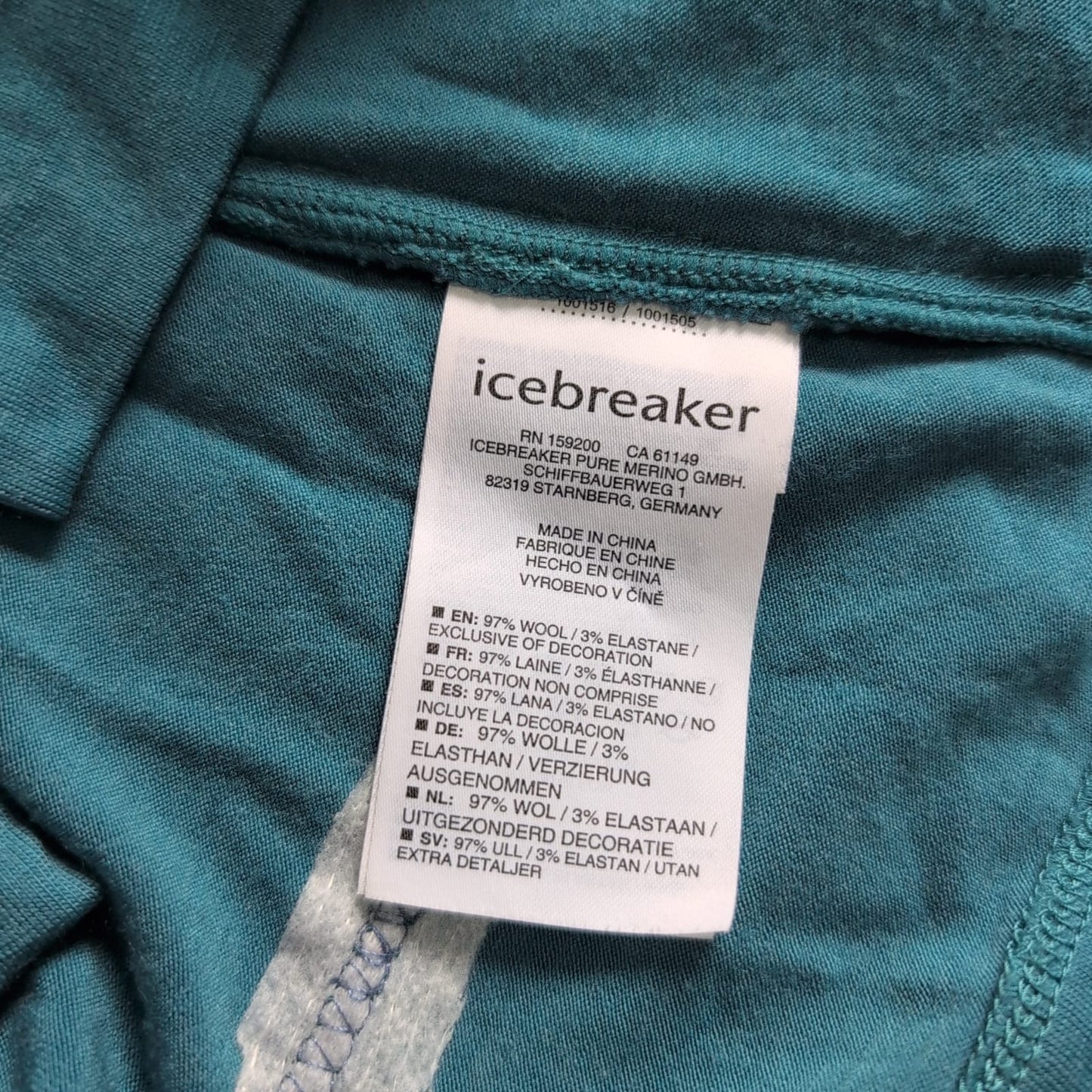 Merino Longsleeve Icebreaker (L Damen) Zip Shirt türkis blau