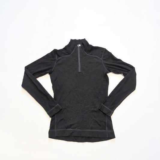 Merino Longsleeve von Smartwool (Damen M) 1/3 Zipper schwarz