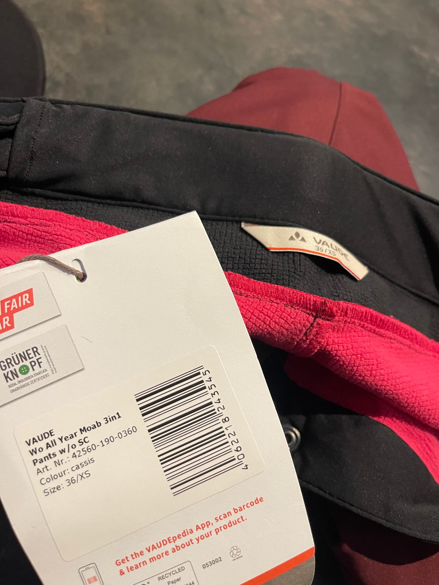 Ski / MTB 3in1 Hose von Vaude (XS/ S Damen ) Softshell Purpur schwarz